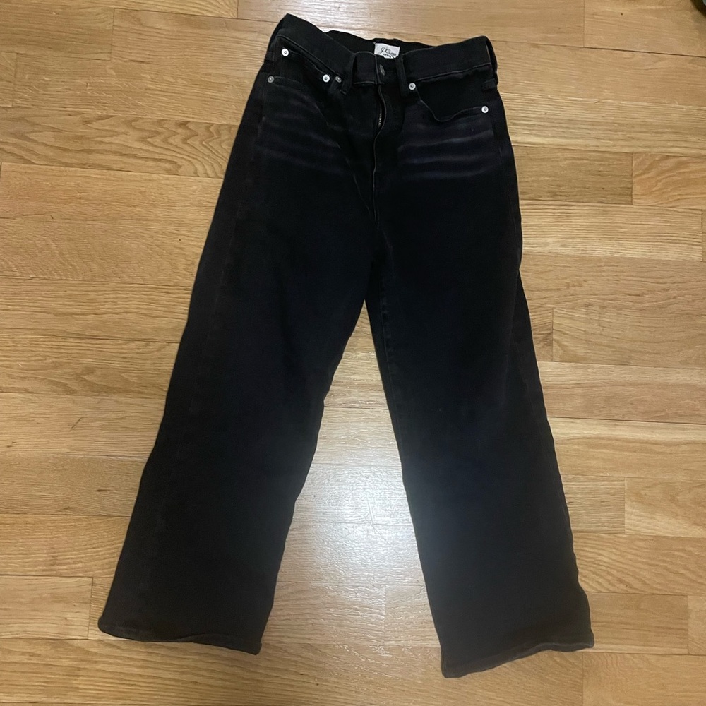Black Slim Wide Leg Jean